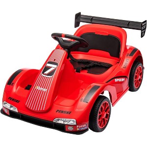 Kids Electric Go-Kart with 7AH Battery, Ride-On Race Car with Remote Control, Safety Belt, Slow Start, LED Headlights & Music - 1 of 4