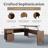 JOMEED L-Shaped Wooden Home Office Desk Adjustable Sit to Stand Ergonomic Corner Desk with 2 Drawer Mobile File Storage Cabinet, Brown - 3 of 4