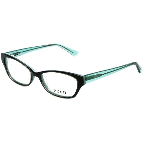 Ecru Ferry Designer Acetate Eye Glasses Frame in Dark Green Teal Crystal/Demo Lens 134mm Frame/53mm Lens Width - image 1 of 4