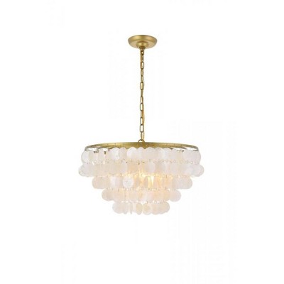 Elegant Lighting Selene 4 light Brass Pendant