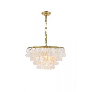 Elegant Lighting Selene 4 light Brass Pendant - 1 of 4
