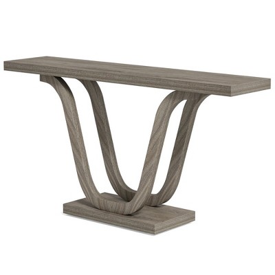 Resenkos Entryway Table, Console Sofa Table,Farmhouse Console Table, 55 Inch Wood Sofa Table Hallway Table Gray