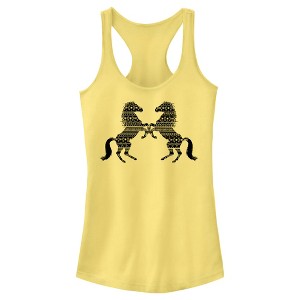 Juniors Womens Lost Gods Southwestern Horse Silhouettes Racerback Tank Top - 1 of 4