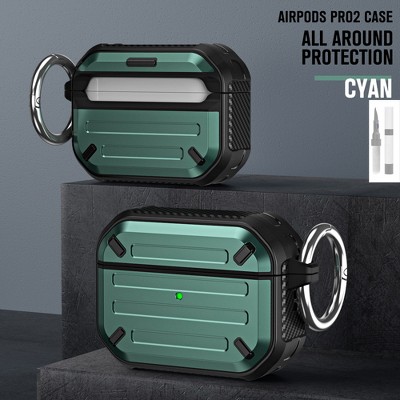 HTUTWOO Case for AirPods Pro/Pro2, Premium Slim Shockproof Protective Cover with Keychain Case and Cleaning Kit for Women Men
