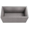 Vioscapes Rectangular Coffee Bean Husk and Recycled Plastic Outdoor Planter Box Gray 9.4"x4.7" - 3 of 4