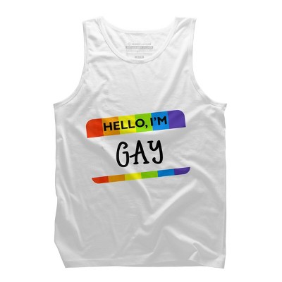 Adult Design By Humans Hello I'm Name Tag Rainbow Pride By MINHMINH Tank Top