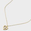 14K Gold Dipped Cubic Zirconia Heart Cross Necklace - Gold - 4 of 4