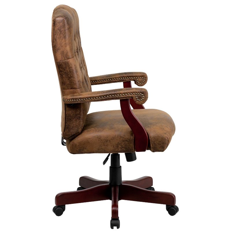 Merrick Lane High Back Tufted Home Office Chair With Height Adjustment And 360° Swivel, 4 of 19
