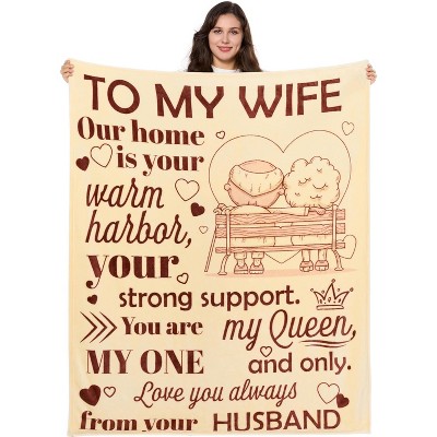 Joyfy Cozy & Soft Throw Blanket Gift 50" x 60" for Mothers Day Christmas Birthday Valentines, Blanket Gift Anniversary Gift for Wife from Husband