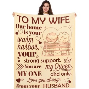 Joyfy Cozy & Soft Throw Blanket Gift 50" x 60" for Mothers Day Christmas Birthday Valentines, Blanket Gift Anniversary Gift for Wife from Husband - 1 of 4