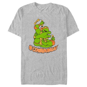 Men's Teenage Mutant Ninja Turtles Michelangelo Hashtag Cowabunga T-Shirt - 1 of 4