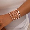 14K Gold Plated Chunky Cuff Bracelet Set for Women with Tie Knot Cuban Rope Paperclip Beaded Designs, Non Tarnish - 4 of 4