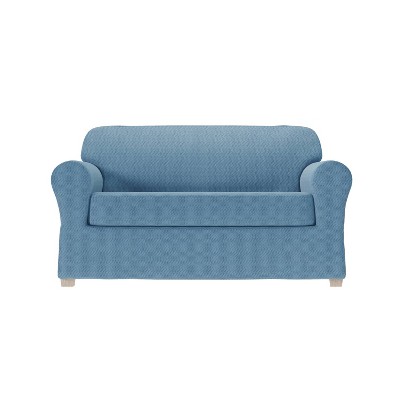 
2pc Steps Stretch Loveseat Slipcover - Zenna Home