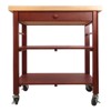 Wood Roll About Kitchen Cart in Cherry Stain Brown - Catskill Craftsmen - 2 of 2