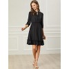 Allegra K Women's Solid Ruffle Hem 3/4 Sleeve A-Line Smocked Short Chiffon Dress - 3 of 4