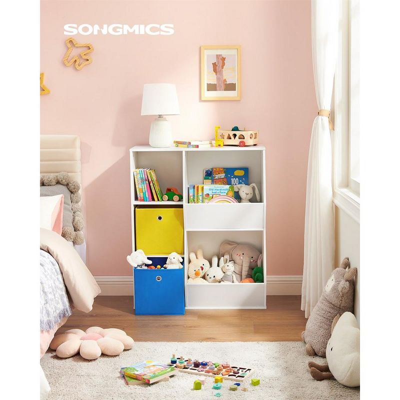 SONGMICS Toy Storage Organizer, with Compartments, Shelves and Fabric Bins, for Kids Room, Playroom, White, 2 of 9