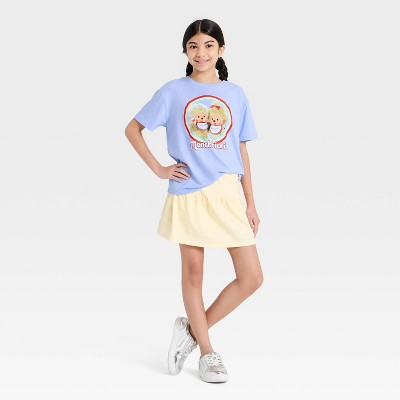 Monchhichi Girls' Monchhichi Short Sleeve Oversized Graphic T-Shirt - Sky Blue XL — фото 3