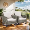 Buenhomino 3 Pieces Patio Bistro Set, Outdoor Wicker Chairs with Side Table, All-Weather Patio Furniture Set with High Back for Garden - 2 of 4