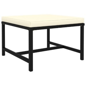 Sectional Footrest with Cushion Black Poly Rattan vidaXL - 1 of 4