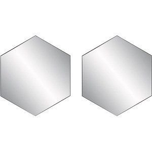 Uttermost Hexagon Vanity Accent Wall Mirrors Set of 2 Modern Beveled Black Metal Frame 23 1/4" Wide for Bathroom Bedroom Home - 1 of 1