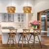 PAKOKULA Boho 5-Light Painted Gold Finish Farmhouse Drum Chandelier with 2-Tier Hand-Woven Rattan Shade - 4 of 4