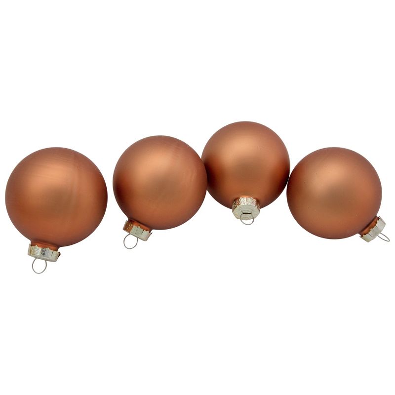 Northlight 9ct Brown 2-Finish Christmas Glass Ball Ornaments 2.5" (65mm), 3 of 5