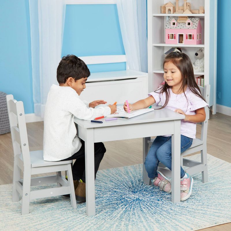 Melissa &#38; Doug Wooden Table &#38; Chairs - Gray, 5 of 7