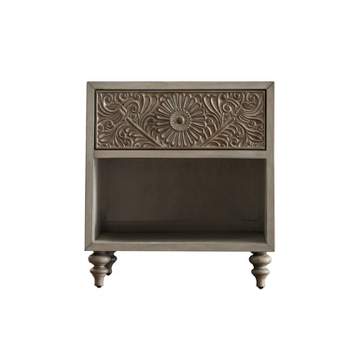Del Grande USB Outlet Nightstand Antique White/Beige - HOMES: Inside + Out