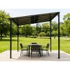 COZONY Wall-Mounted Lean-to Gazebo, Galvanized Steel Hardtop Canopy with Sliding Netting & Curtains - 4 of 4