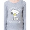 Peanuts Girls' Child Unisex Snoopy Woodstock Cute & Cuddly Sleep Pajama Set Grey - 3 of 3