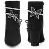 BLISSFUL STEP Butterfly Rhinestone Strap Chunky Heels Ankle Boots for Women - 2 of 4
