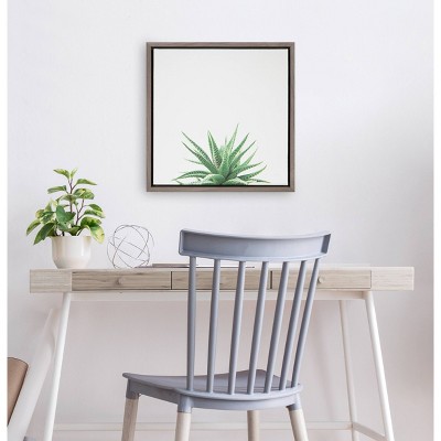 Neutral Green Succulent Framed Canvas Wall Art, 20" x 19"