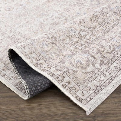 Hauteloom 4' x 6' Blue and Beige Recycled PET Yarn Area Rug