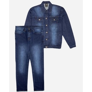 Men's Denim Classic Jean Suit 2-Piece Outfit Jacket & Pants - 1 of 4