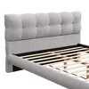 KTMBDW Upholstered Platform Bed Frame with Headboard, Square Stitched Button Tufted, Mattress Foundation with Wooden Slats Support, Grey - 3 of 4
