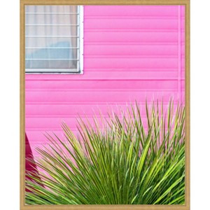 Amanti Art Vintage Pink Camper Trailer with Cactus by Tom Windeknecht Canvas Wall Art Print Framed - 1 of 4