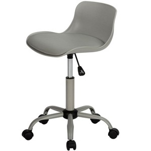 NicBex Leather Adjustable Height Home Office Desk Chairs with Universal Wheels for Work Study Vanity,Gray - 1 of 4