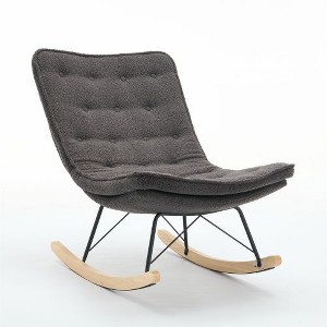NicBex Velvet Glider Rocking Chair, Upholstered Nursery Armless Rocking Chair with High Back, Modern Rocking Chair, Bedroom Nursing Chair - 1 of 4