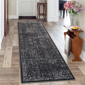 Oriental Machine Washable Area Rug Vintage rug Non-Slip Rug - 1 of 4