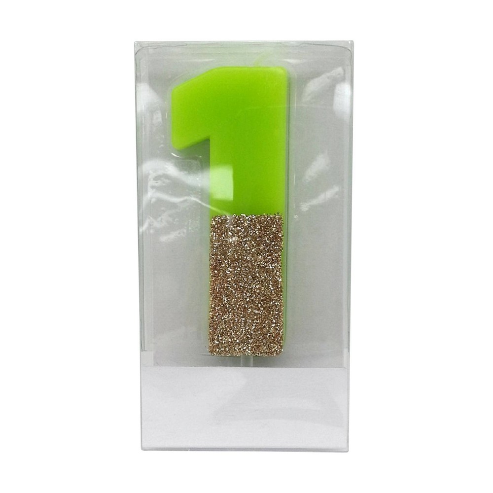 Number 1 Glitter Candle /Gold - Spritz&amp;#8482;