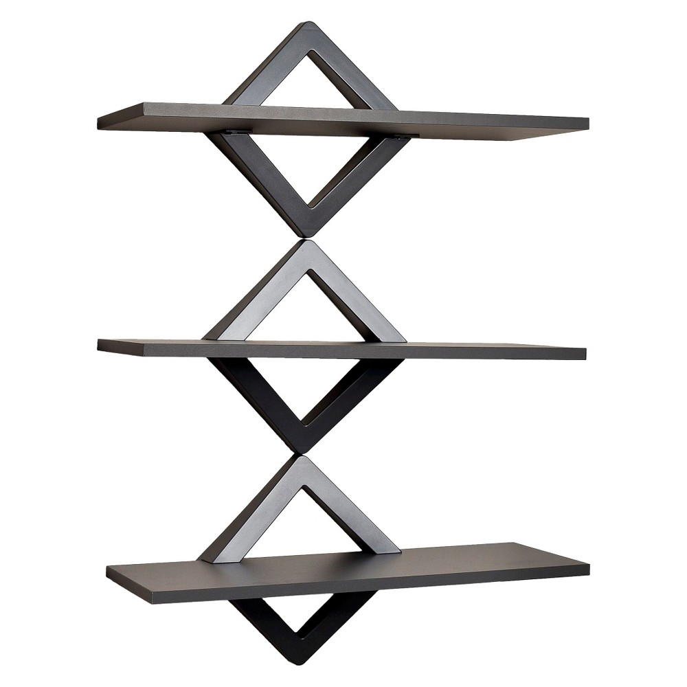 Photos - Kids Furniture 40" x 27.5" Three Tier Diamonds Shelving System Gunmetal - Danya B.