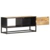 vidaXL TV Stand with Carved Door 35.4"x11.8"x15.7" Rough Mango Wood - 3 of 4