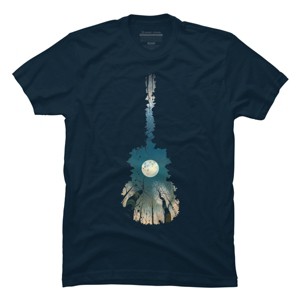 Men's Design By Humans Guitar Moon By BobyBerto T-Shirt - 1 of 4