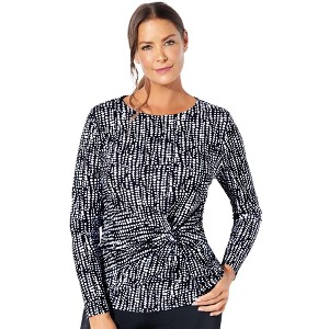 Swimsuits for All Women's Long Sleeve Twist Front Tee (Plus Sizes Available) - 1 of 4