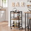 Whizmax Bar Cart for Home, Small Home Bar Serving Carts, Bar Cart with Wheels, 3 Tier Rolling Utility Storage Carts for Kitchen Dining Living Room - 2 of 4