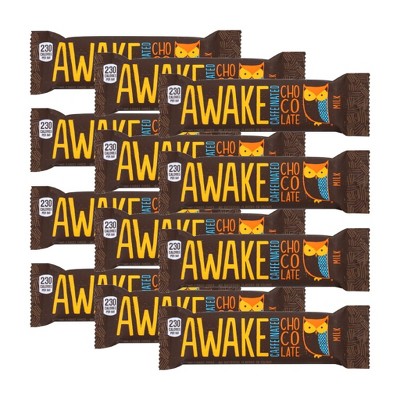 Awake Chocolate Caffeinated Milk Chocolate Bar - Case of 12/1.55 oz