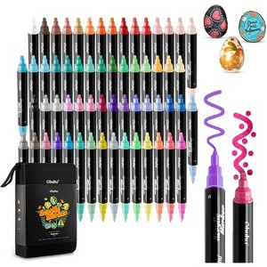 Ohuhu Acrylic Paint Markers 60 Colors: Dual Tips (Round & Fine) Acrylic Markers High Opacity Paint Pens Waterproof Lightfast - Kakaako - 1 of 4