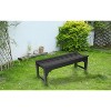 Vynxaria Black Backless Patio Bench - Modern HDPE Adirondack Seating for Garden and Balcony - 3 of 4