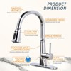 WOWOW Single Handle Pull Down Sprayer Kitchen Faucet with Soap Dispenser in Brushed Nickel - 3 of 4