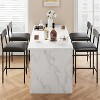Bar Stools Set of 2/4, Kitchen Bar Stools with Footrest, PU Upholstered Counter Height Barstools, Bar Chairs with Back for Kitchen Island - 4 of 4